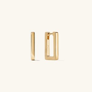 Never worn Mejuri 18k gold vermeil block hoops Medium